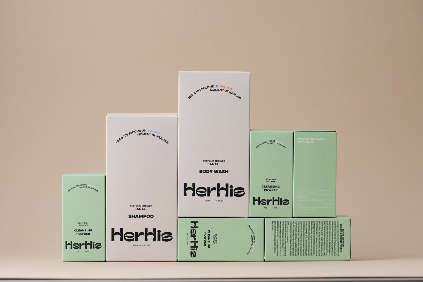 HerHis(ハーヒズ)3点セット シャンプー500ml/ ボディウォッシュ 500ml/ シルキースキン酵素クレンジングパウダー
